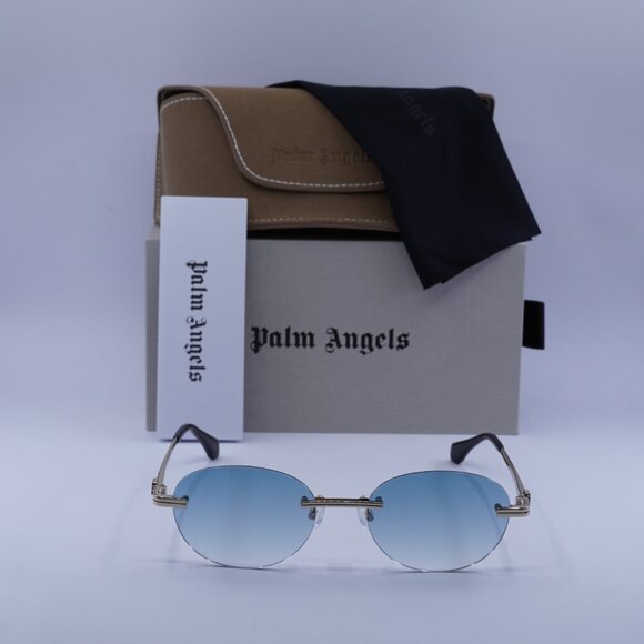 Palm Angels PERI10H CRYSTAL 7644 Oval Sunglasses - Gold/Blue Gradient - Picture 3 of 10